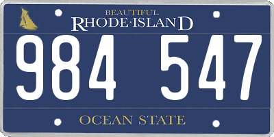 RI license plate 984547