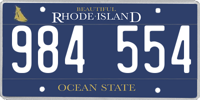 RI license plate 984554