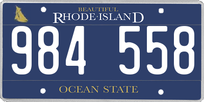 RI license plate 984558