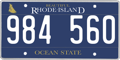RI license plate 984560