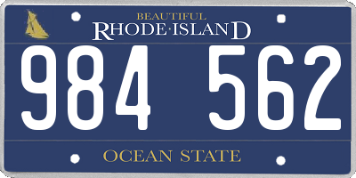 RI license plate 984562