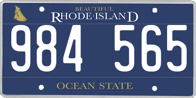 RI license plate 984565