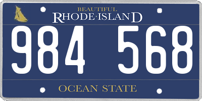 RI license plate 984568