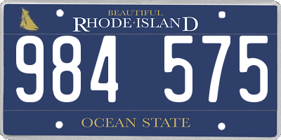 RI license plate 984575