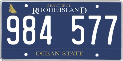 RI license plate 984577