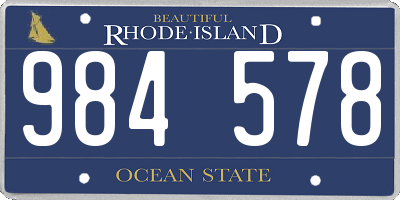 RI license plate 984578