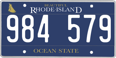 RI license plate 984579