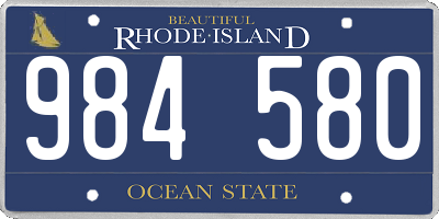 RI license plate 984580