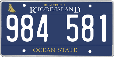 RI license plate 984581
