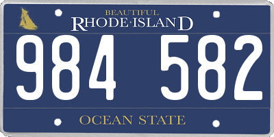 RI license plate 984582