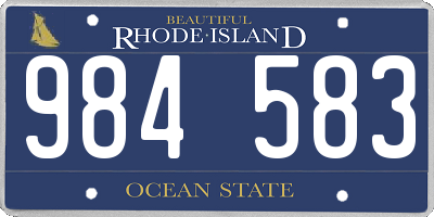 RI license plate 984583