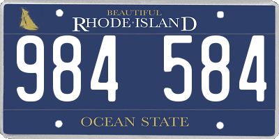 RI license plate 984584