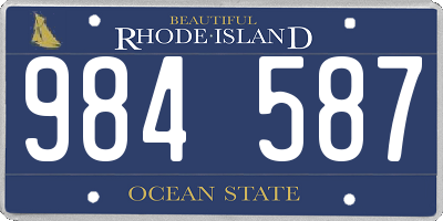 RI license plate 984587