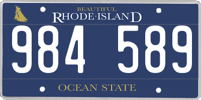 RI license plate 984589
