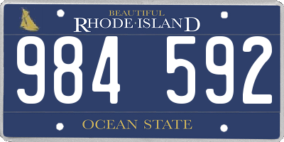 RI license plate 984592