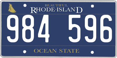 RI license plate 984596