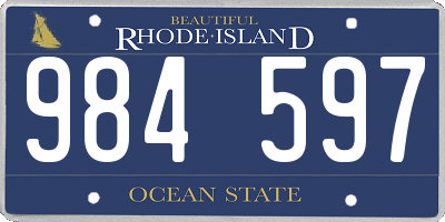 RI license plate 984597