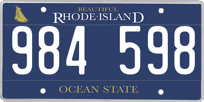 RI license plate 984598