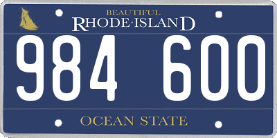 RI license plate 984600