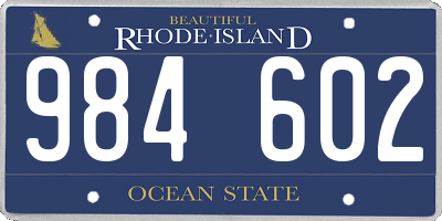 RI license plate 984602