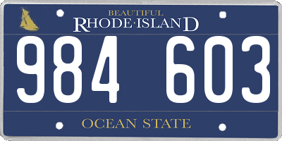 RI license plate 984603