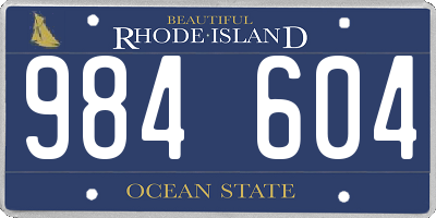 RI license plate 984604