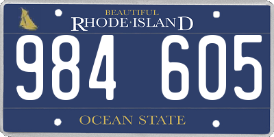 RI license plate 984605