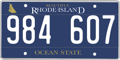 RI license plate 984607