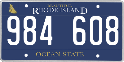 RI license plate 984608