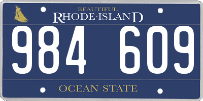 RI license plate 984609