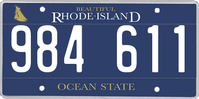 RI license plate 984611