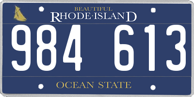 RI license plate 984613