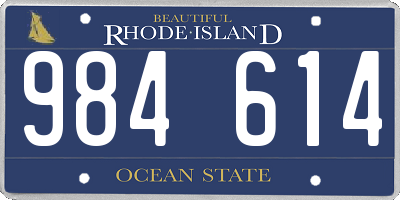 RI license plate 984614
