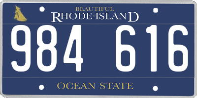 RI license plate 984616