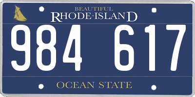 RI license plate 984617