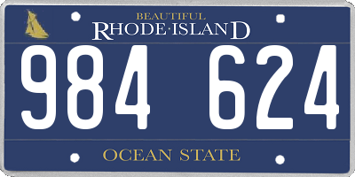 RI license plate 984624