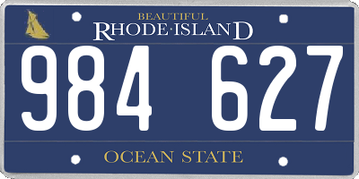 RI license plate 984627
