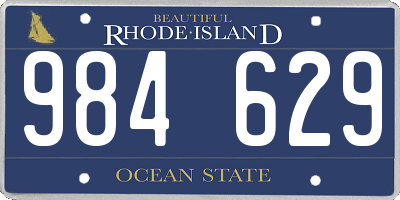 RI license plate 984629