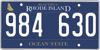 RI license plate 984630