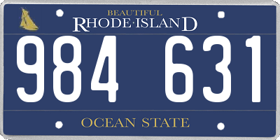 RI license plate 984631