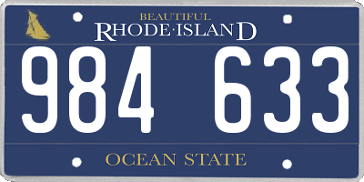 RI license plate 984633