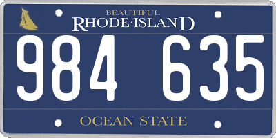 RI license plate 984635