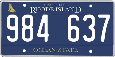 RI license plate 984637