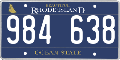 RI license plate 984638