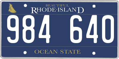 RI license plate 984640