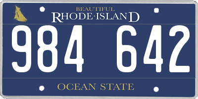 RI license plate 984642