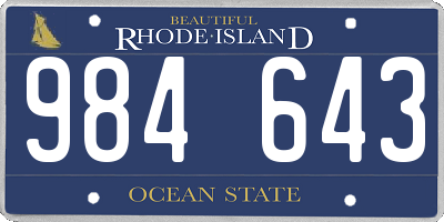 RI license plate 984643