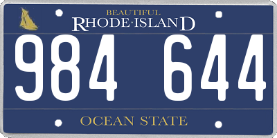 RI license plate 984644