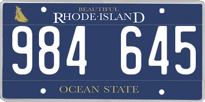 RI license plate 984645