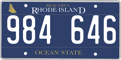 RI license plate 984646